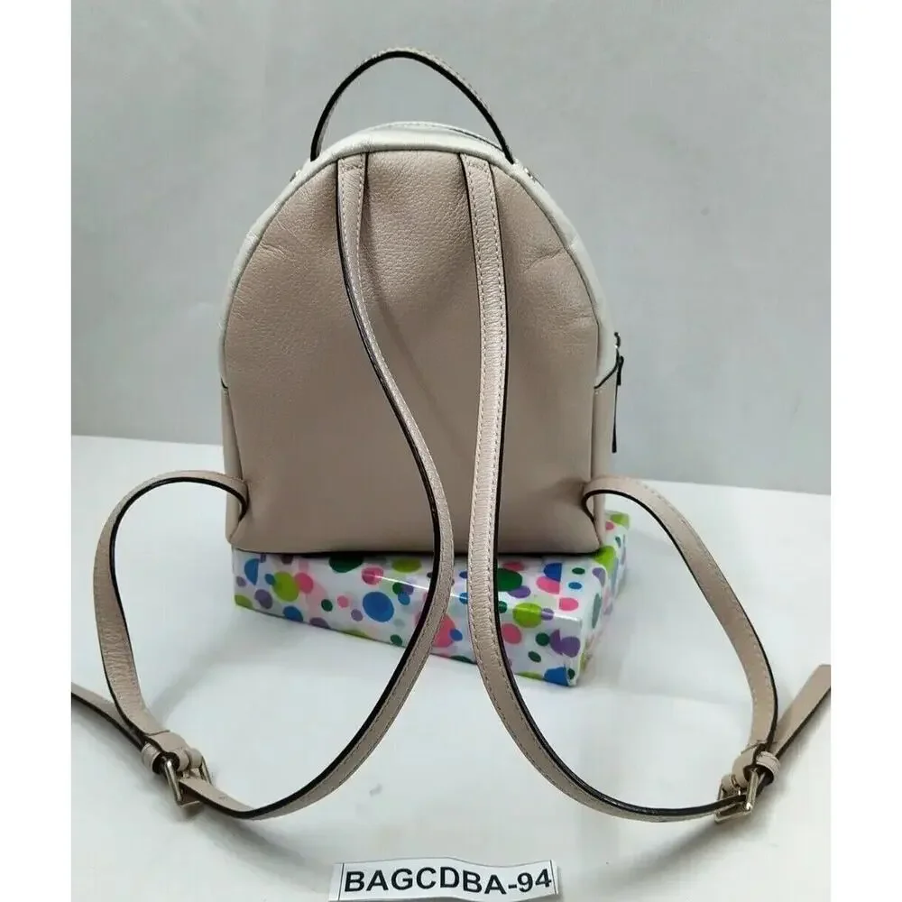 Kate Spade Grove Street Sammi Ivory Leather Zipper Pocket Backpack - MSRP $299
